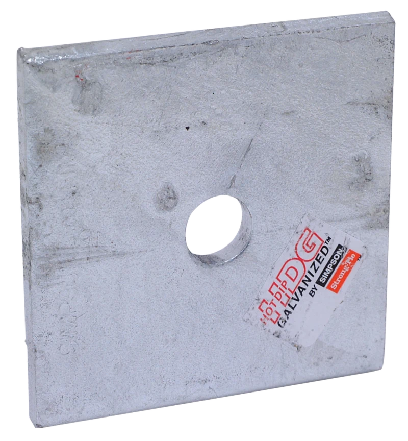 Simpson Strong-Tie BP 1/2-3HDG BP 3 in. x 3 in. Hot-Dip Galvanized Bearing Plate with 1/2 in. Bolt Dia.