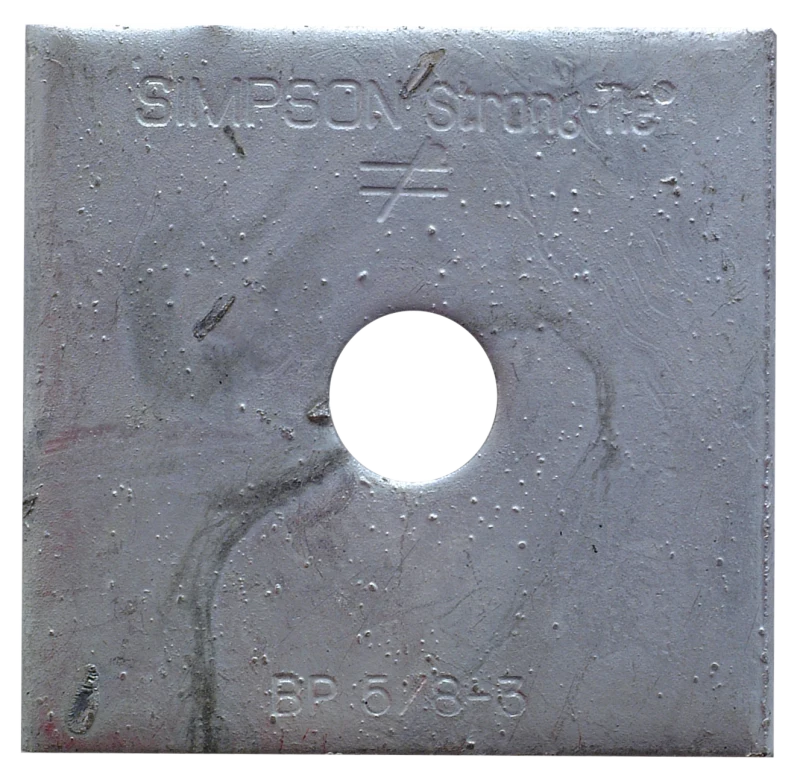 Simpson Strong-Tie BP 5/8-3HDG BP 3 in. x 3 in. Hot-Dip Galvanized Bearing Plate with 5/8 in. Bolt Dia.