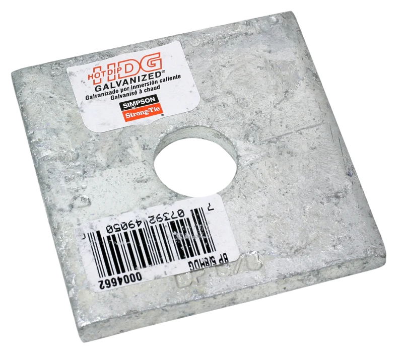Simpson Strong-Tie BP 5/8HDG BP 2-1/2 in. x 2-1/2 in. Hot-Dip Galvanized Bearing Plate with 5/8 in. Bolt Dia.