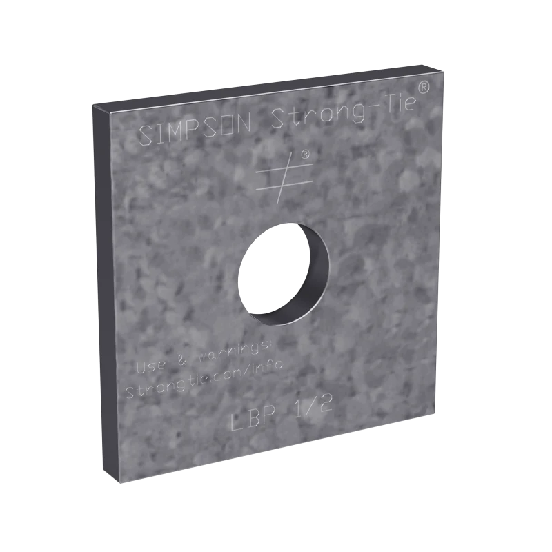 Simpson Strong-Tie LBP 1/2 LBP 2 in. x 2 in. Galvanized Bearing Plate for 1/2-in. Dia. Anchor Bolt