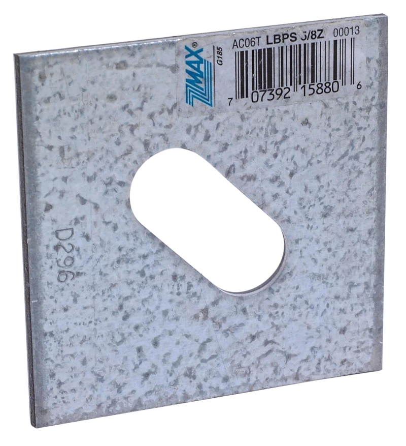 Simpson Strong-Tie LBPS 5/8Z LBPS 3 in. x 3 in. ZMAX® Galvanized Slotted Bearing Plate with 5/8 in. Bolt Dia.