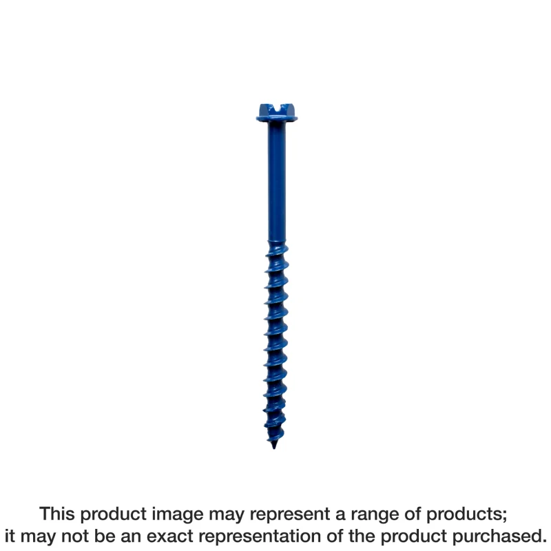 Simpson Strong-Tie TNT18314H Titen Turbo™ — 3/16 in. x 3-1/4 in. Hex-Head Concrete and Masonry Screw, Blue (100-Qty) (Pack of 4)