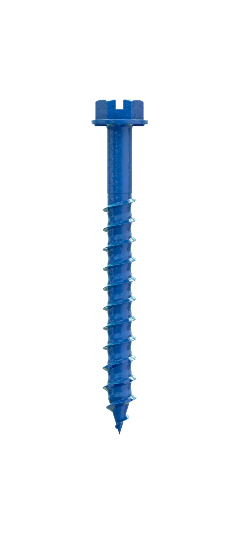 Simpson Strong-Tie TNT25214HC8 Titen Turbo™ — 1/4 in. x 2-1/4 in. Hex-Head Concrete and Masonry Screw, Blue (8-Qty) (Pack of 5520)
