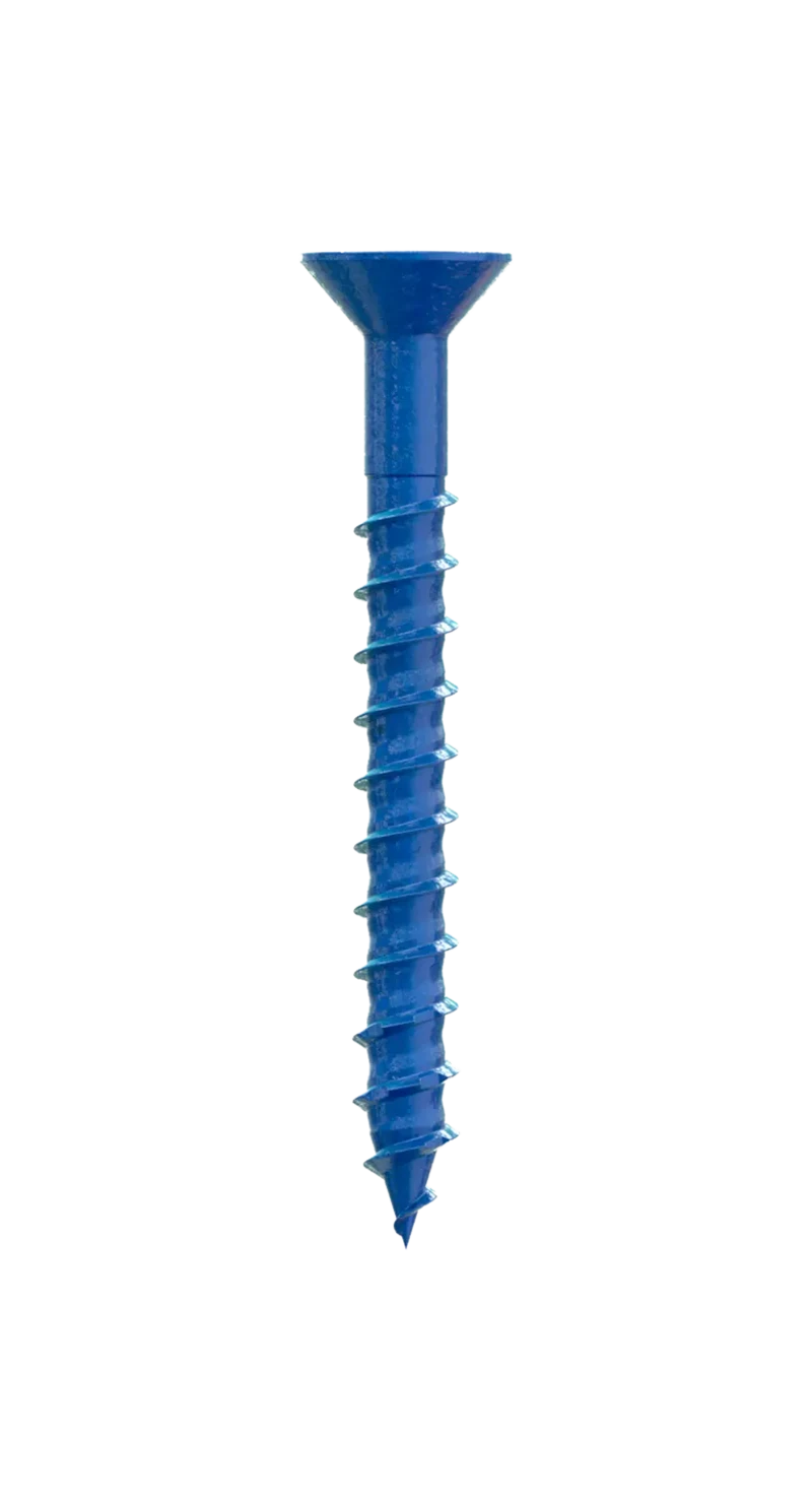 Simpson Strong-Tie TNT25214TFC25 Titen Turbo™ — 1/4 in. x 2-1/4 in. 6-Lobe Flat-Head Concrete and Masonry Screw, Blue (25-Qty) (Pack of 1440)