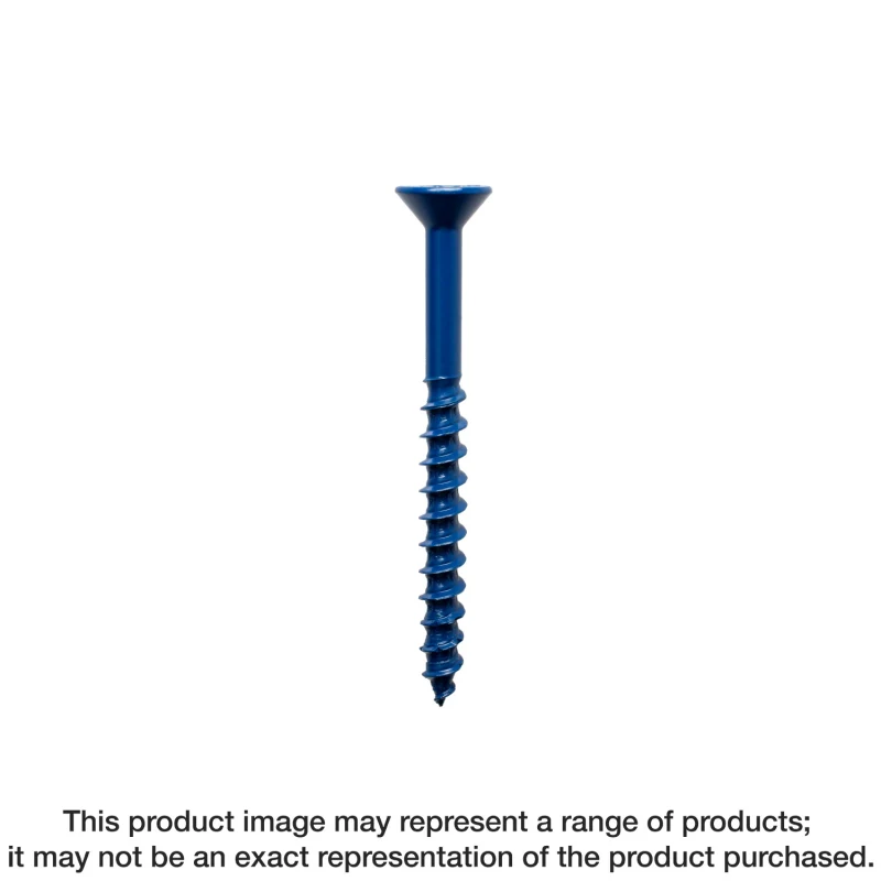 Simpson Strong-Tie TNT25334TFC75 Titen Turbo™ — 1/4 in. x 3-3/4 in. 6-Lobe Flat-Head Concrete and Masonry Screw, Blue (75-Qty) (Pack of 336)