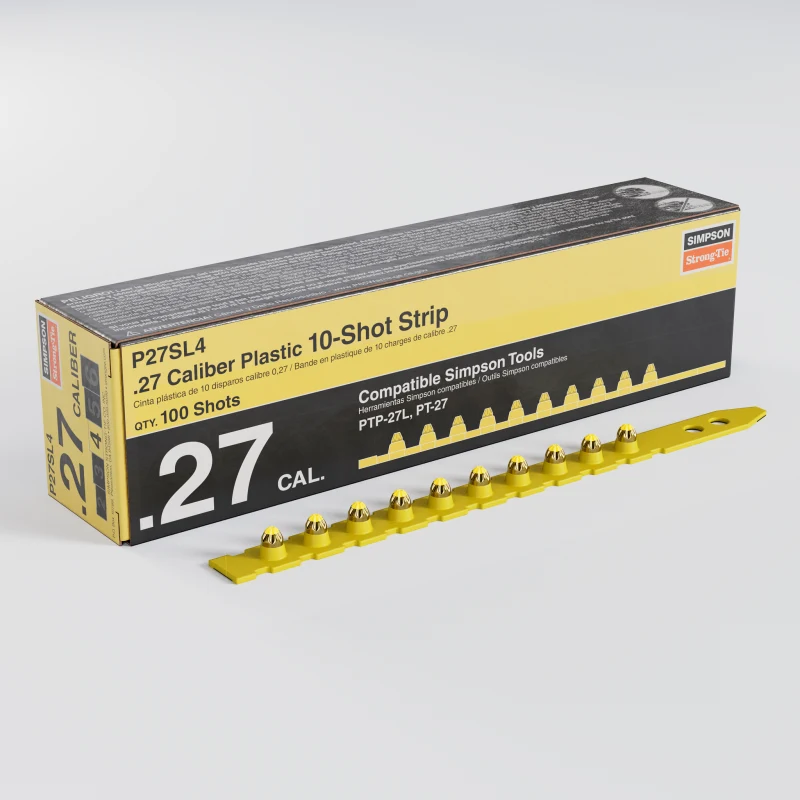 Simpson Strong-Tie P27SL4 P27SL 0.27-Caliber Plastic, 10-Shot Strip Loads, Yellow (100-Qty)
