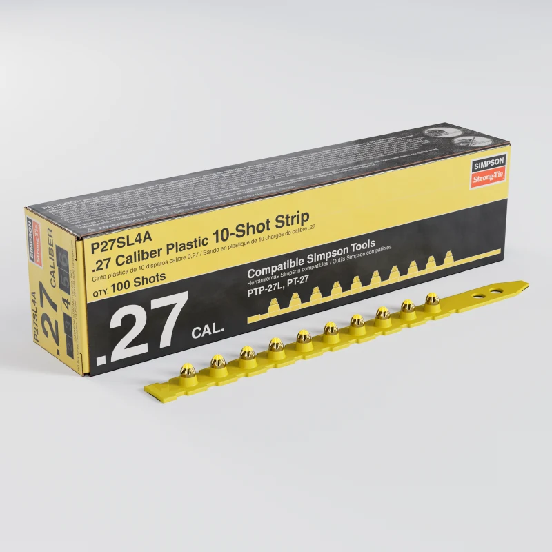 Simpson Strong-Tie P27SL4A P27SL 0.27-Caliber Plastic, 10-Shot Strip Loads, Yellow - Imported (100-Qty) (Pack of 3000)