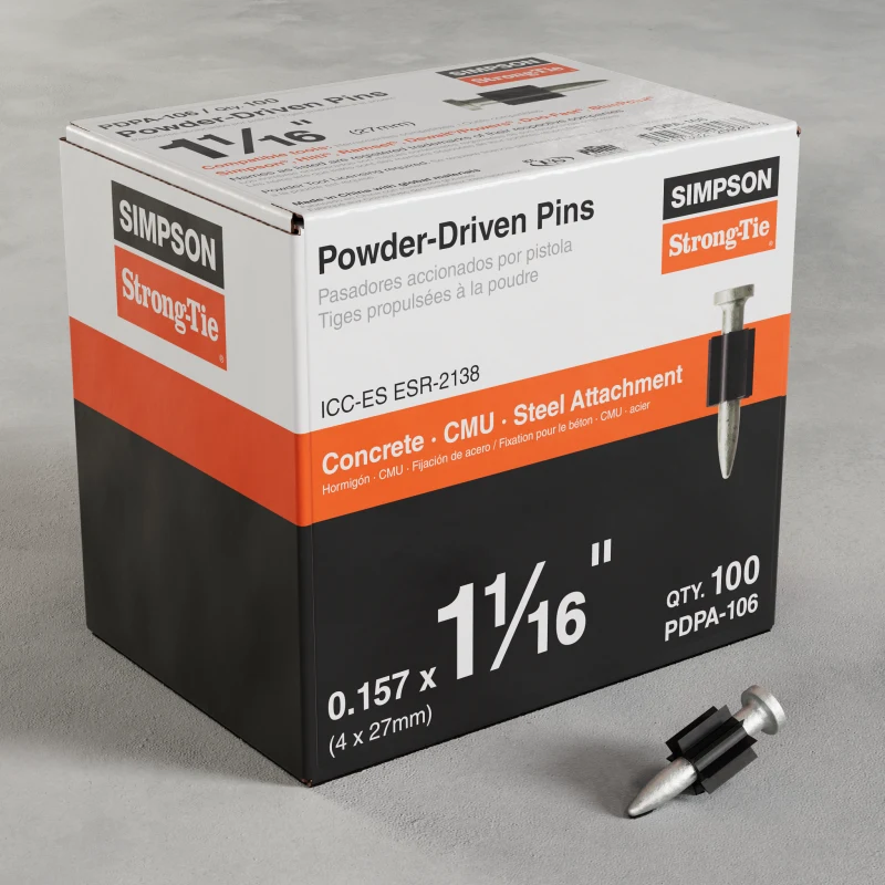 Simpson Strong-Tie PDPA-106 PDPA .157 in. x 1-1/16 in. Powder-Actuated Pin (100-Qty) (Pack of 10)
