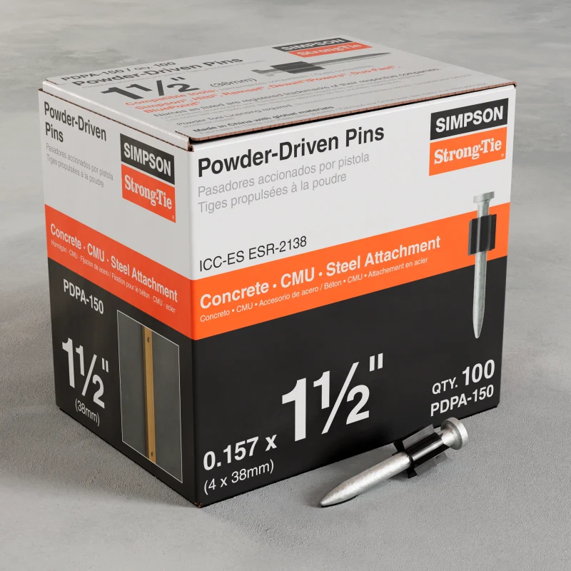 Simpson Strong-Tie PDPA-150 PDPA .157 in. x 1-1/2 in. Powder-Actuated Pin (100-Qty) (Pack of 10)