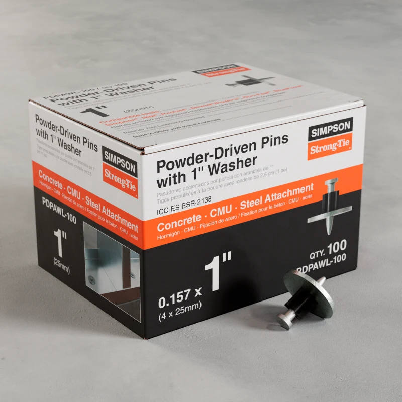 Simpson Strong-Tie PDPAWL-100 PDPAWL .157-in. x 1-in. Powder-Actuated Pin w/ 1-in. Washer (100-Qty)