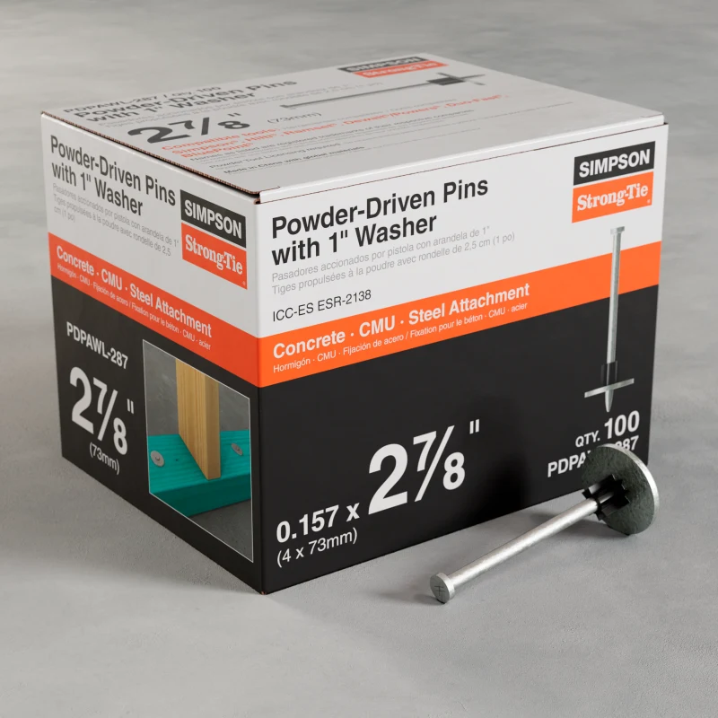Simpson Strong-Tie PDPAWL-287 PDPAWL .157-in. x 2-7/8-in. Powder-Actuated Pin w/ 1-in. Washer (100-Qty)