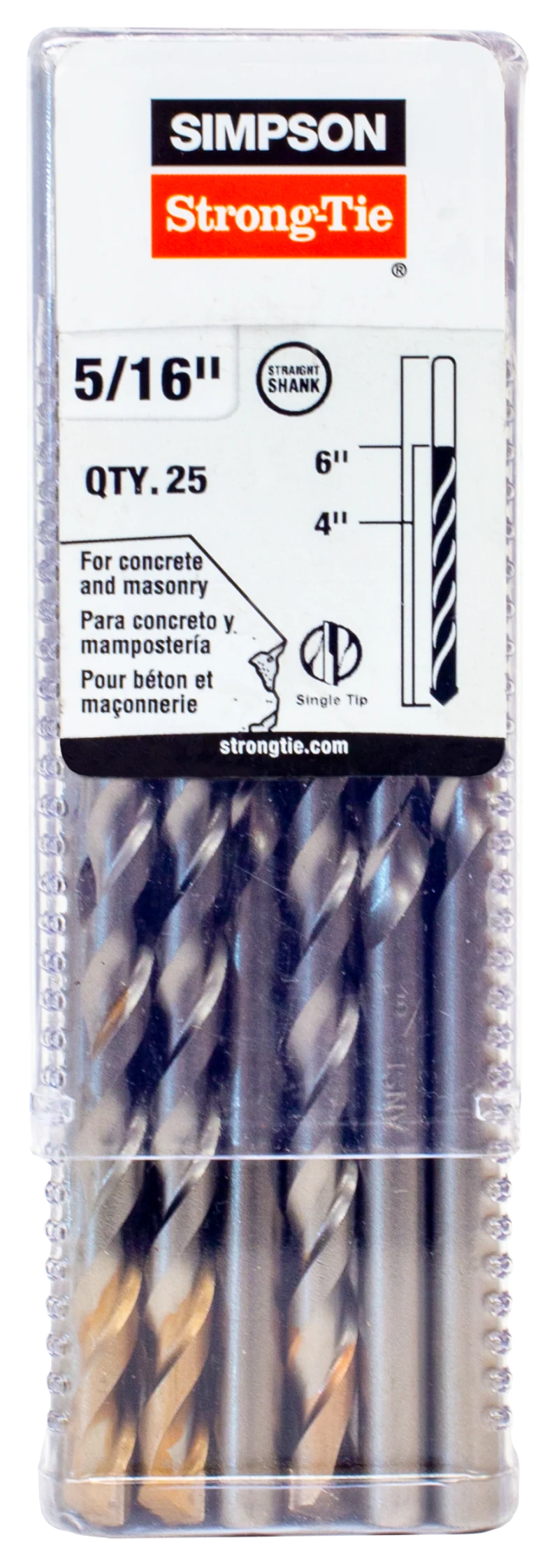 Simpson Strong-Tie MDB03106-R25 5/16 in. x 6 in. Straight Shank Bit (25-Qty)