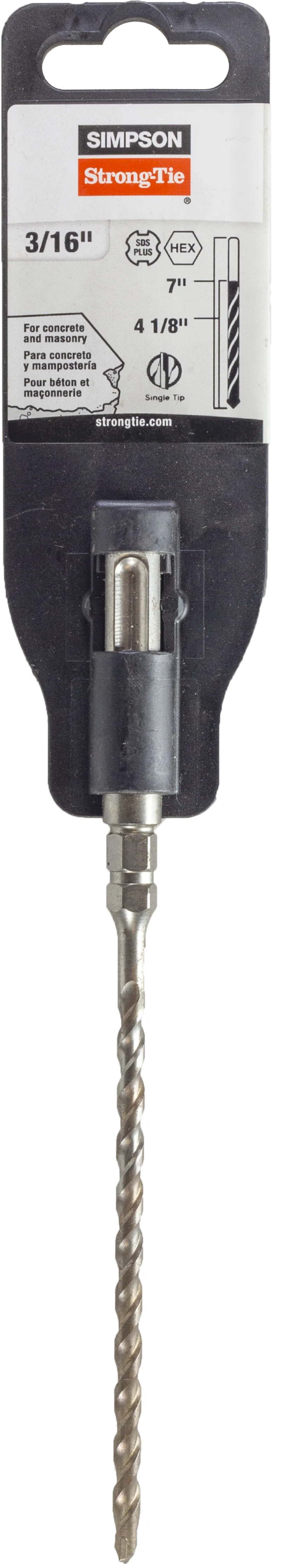 Simpson Strong-Tie MDPL01807H 3/16 in. x 7 in. SDS-plus® Titen® Screw Drill Bit/Driver