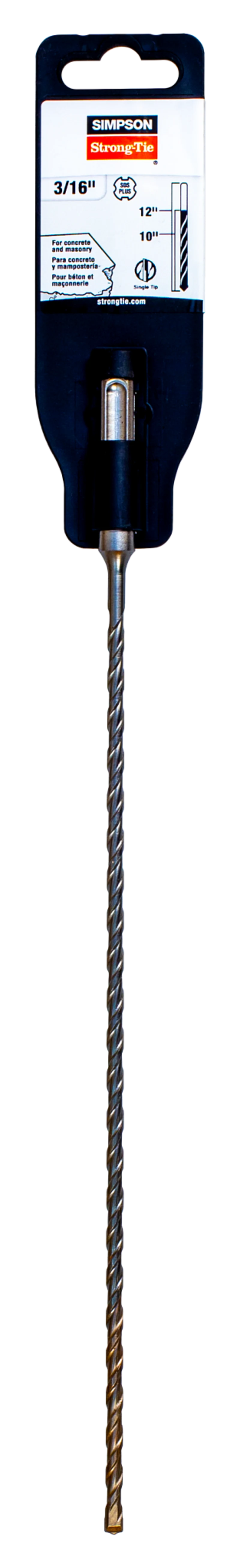 Simpson Strong-Tie MDPL02512S 1/4 in. x 12 in. SDS-plus® Shank Solid-Tip Carbide Drill Bit