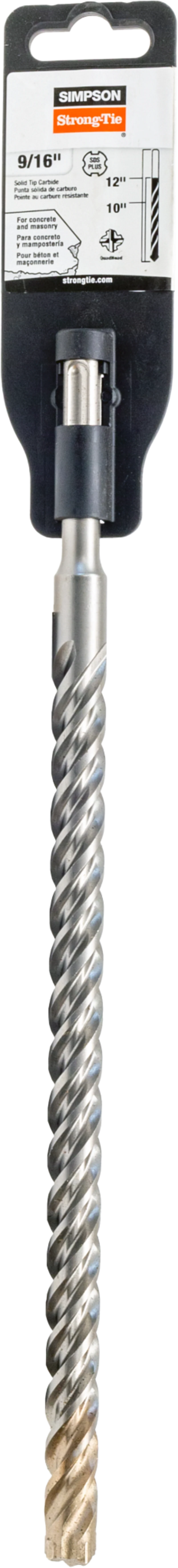 Simpson Strong-Tie MDPL05612S 9/16 in. x 12 in. SDS-plus® Shank Solid-Tip Carbide Drill Bit