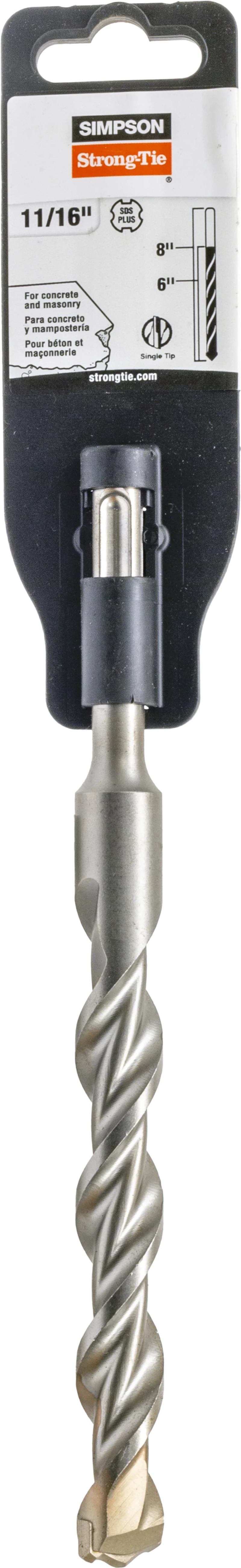 Simpson Strong-Tie MDPL06808 11/16 in. x 8 in. SDS-plus® Shank Drill Bit