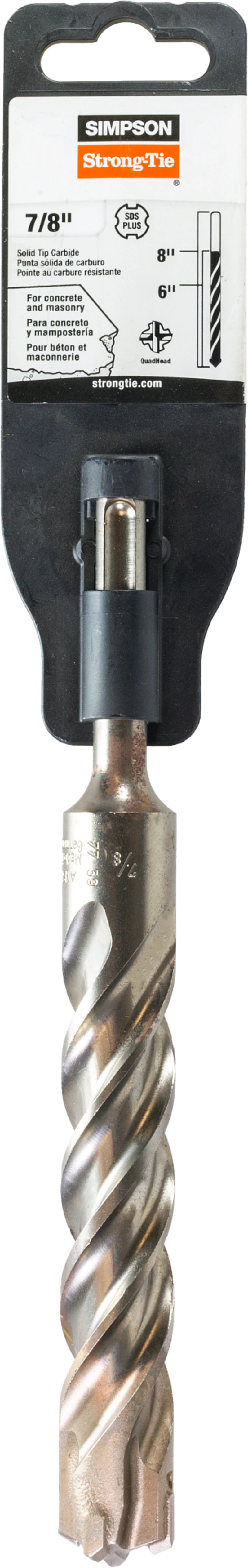 Simpson Strong-Tie MDPL08708Q 7/8 in. x 8 in. SDS-plus® Quad-Head Shank Drill Bit