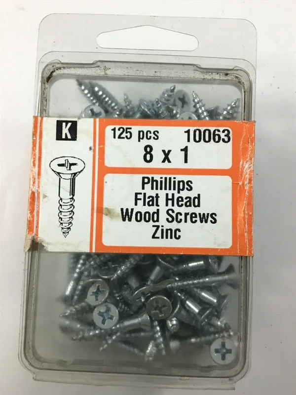 8X1 WOOD SCREWS PHILLIPS FLAT 125