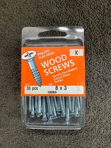 8X3 WOOD SCREWS PHILLIPS FLAT 30