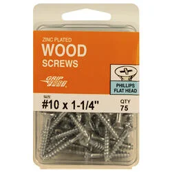 10X1-1/4 WOOD SCREWS PHILLIPS FLAT 75
