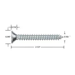 10 X 2-1/2 PHILLIPS FLAT WOOD SCREW 30PC