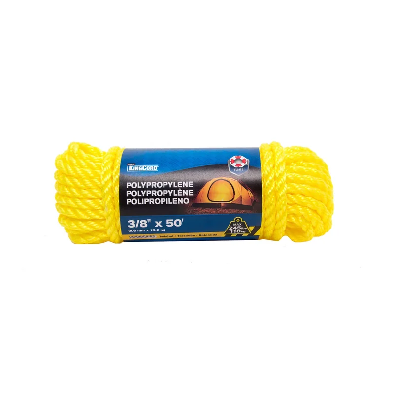 ROPE POLYP TWIST 3/8X50 YEL