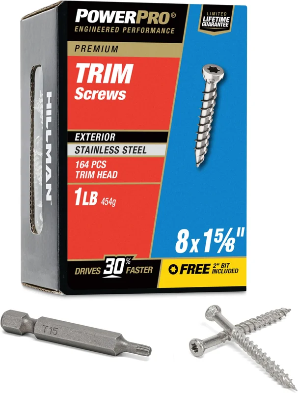 1LB 2 1/2" STAINLESS STEEL TRIM SCREW