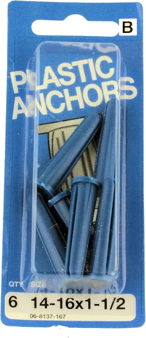 14-16 X 1-1/2 CON PLASTIC ANCHOR 6PCS