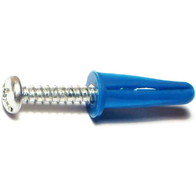 6-8x3/4 PLASTIC ANCHORS WITH SCREWS