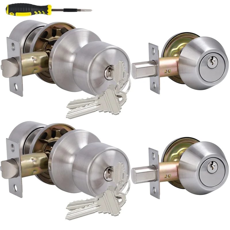 ENTRY DEADBOLT BRUSHED NICKEL KEYED