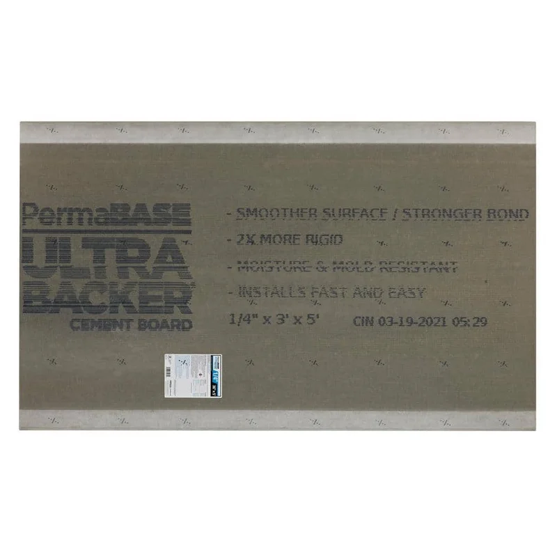 1/4" 3 X 5 CEMENT BACKER BOARD