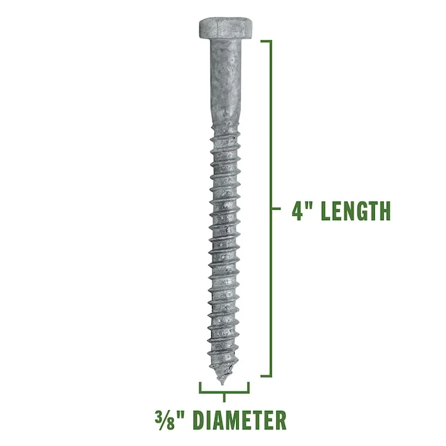 3/8 X 4 GALVANIZED LAG SCREW