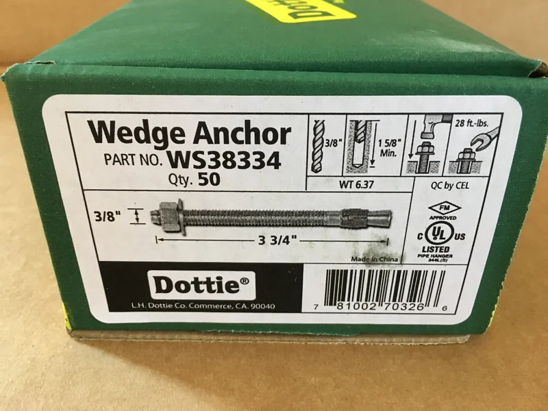 3/8 X 3-3/4 WEDGE ANCHOR