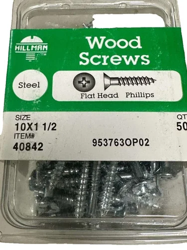 10 X 1 1/2 FLAT HEAD WOOD SCREWS