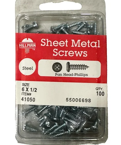 6 X 1/2 PAN HEAD PHILLIPS SCREWS