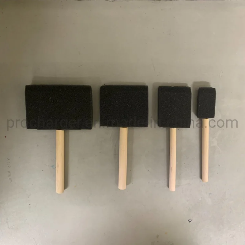 4" FOAM BRUSH PLASTIC HANDLE