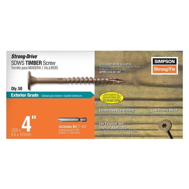Simpson Strong-Tie Sdws 4" Timber Screws 50 Pack