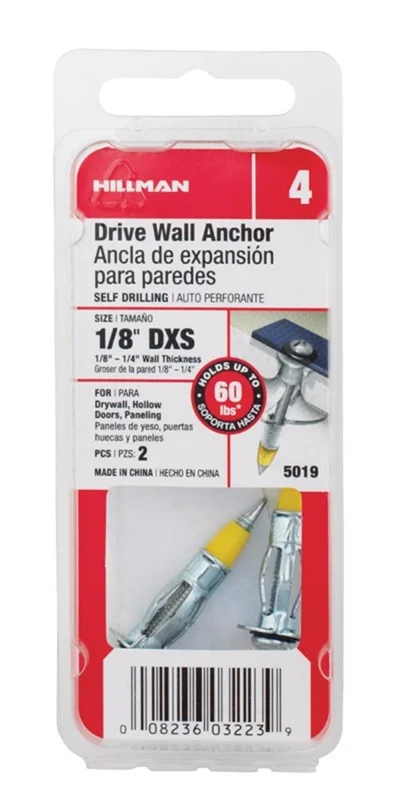 1/8 DXS MEDIUM DUTY DRV WALL ANCHOR