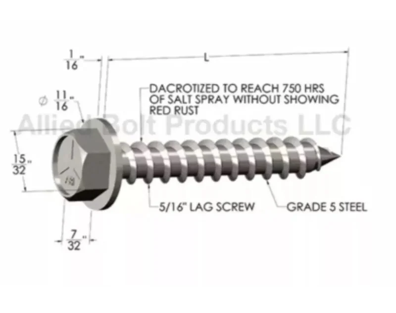 5/16 X 1-1/2 HEX LAG SCREWS HDG