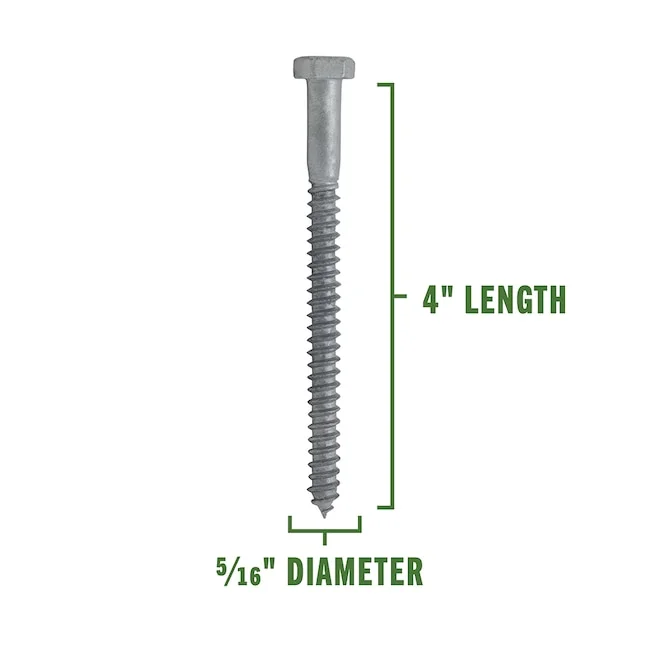 5/16 X 4 HOT DIPPED GALVANIZED LAG SCREW