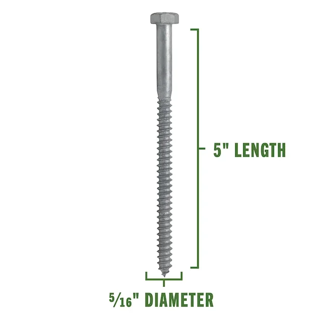 5/16 X 5 HOT DIPPED GALVANIZED LAG SCREWS