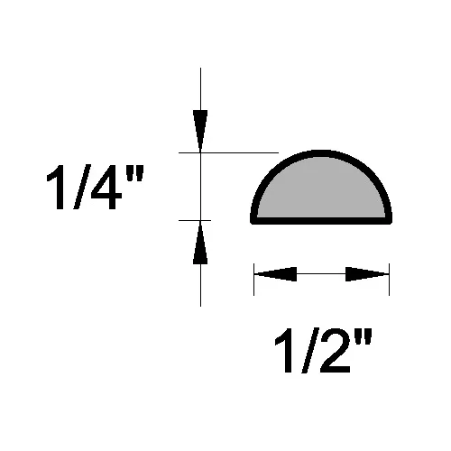 1/4X1/2 HALF ROUND - 11'