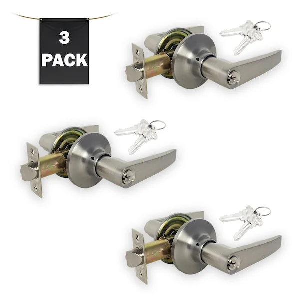 ENTRY LCK SET-3 KEY ALIKE PB 3PK