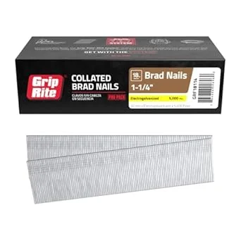 1-1/4" Electro-Galvanized Collated Brad Nails 5000 Count