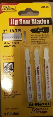 3" 18 TPI BI-METAL T-SHANK BLADES