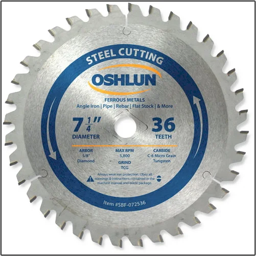 7 1/4" 36T STEEL CUT CARBIDE BLADE