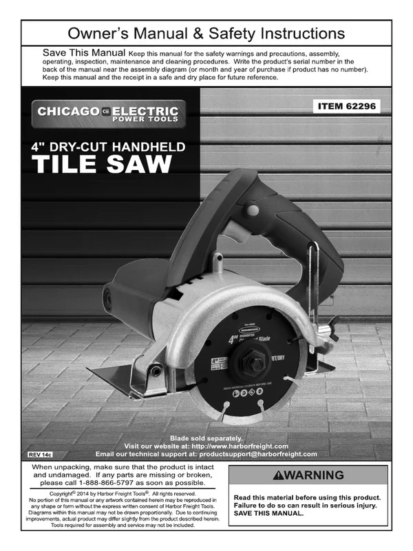 DIAMOND BLADE 4 1/2 TILE DRY