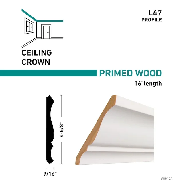 9/16 X 4 5/8 15' FINGER JOINTED PRIMED CROWN