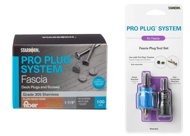 PRO PLUG FASCIA SCREW P GREY 100 COUNT