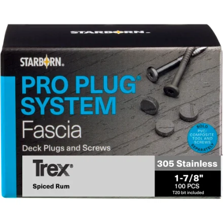 PRO PLUG FASCIA SCREW SP RUM 100 COUNT